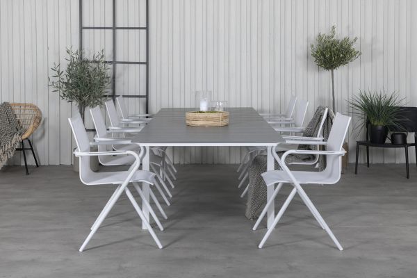 Imagine Tabelul Nivele 229/310 - White/Grey+Alina Scaun de Dining - Aluminiu alb / Textilene alb_8