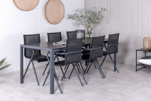 Imagine Break Table 205*90 - Black/Black+Alina Dining Chair - Black Alu / Black Textilene_6