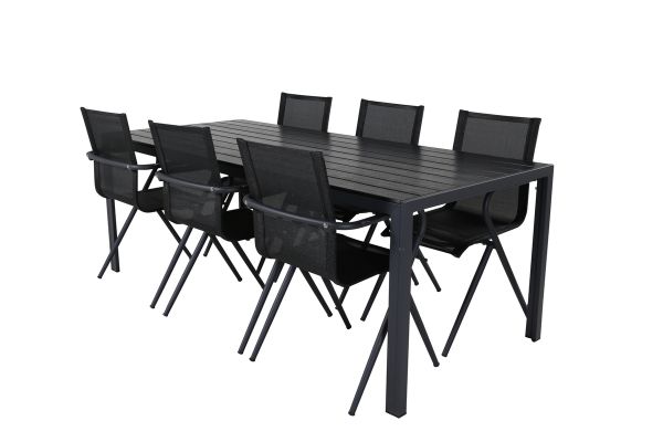 Imagine Break Table 205*90 - Black/Black+Alina Dining Chair - Black Alu / Black Textilene_6