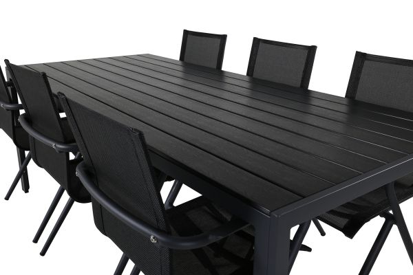 Imagine Break Table 205*90 - Black/Black+Alina Dining Chair - Black Alu / Black Textilene_6