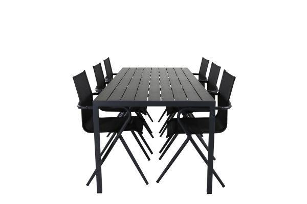 Imagine Break Table 205*90 - Black/Black+Alina Dining Chair - Black Alu / Black Textilene_6