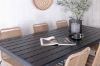 Imagine Break Table 205*90 - Black/Black+Lindos Stacking Chair - Black Alu / Latte Rope_6