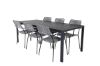 Imagine Break - Table 205*90 - Black alu/black aintwood +Lindos Armchair - Black Alu / Grey Rope _6