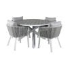 Imagine Parma Table ø 140 - White/Grey+Virya Dining Chair - White Alu / Grey cushion _4