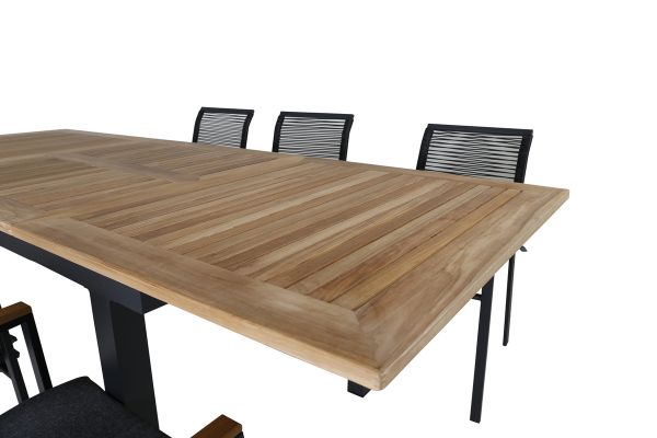 Imagine Panama Table 160/240 - Black/Teak+Dallas Dining Chair_6