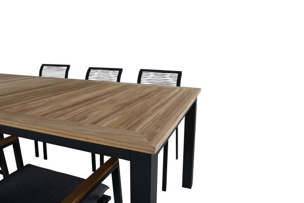 Imagine Panama - Masă - 69,14 - Aluminiu negru/Teak+Scaun de dining Dallas_6