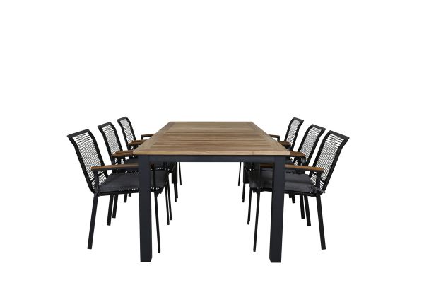 Imagine Panama - Masă - 69,14 - Aluminiu negru/Teak+Scaun de dining Dallas_6