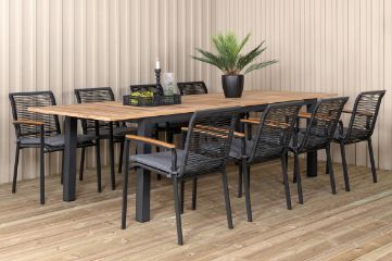 Imagine Panama - Tabel - 68,83 - Aluminiu negru/Teak + scaun de dining Dallas_8