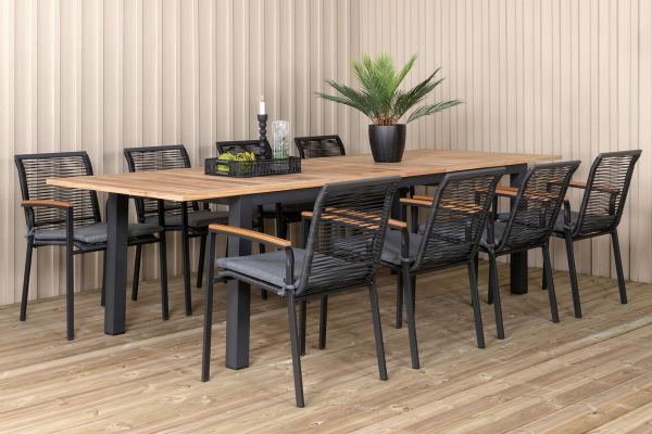 Imagine Panama - Tabel - 68,83 - Aluminiu negru/Teak + scaun de dining Dallas_8