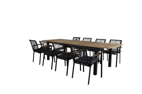 Imagine Panama - Tabel - 68,83 - Aluminiu negru/Teak + scaun de dining Dallas_8