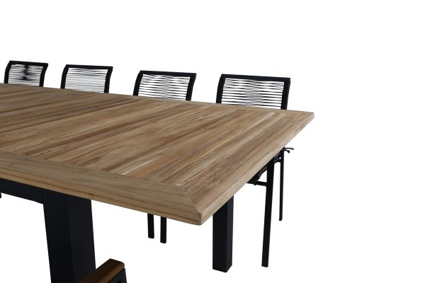 Imagine Panama - Tabel - 68,83 - Aluminiu negru/Teak + scaun de dining Dallas_8