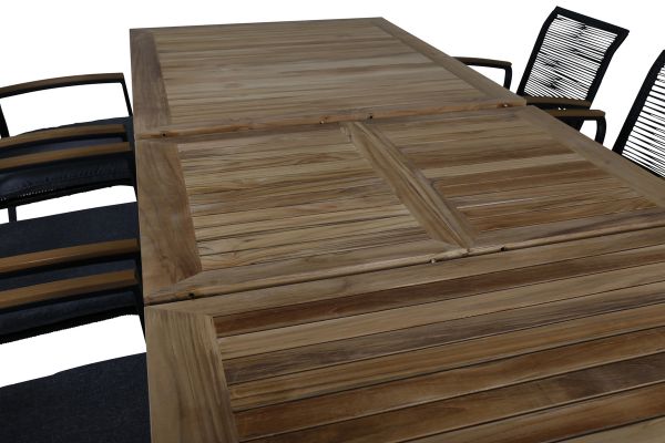 Imagine Panama - Tabel - 68,83 - Aluminiu negru/Teak + scaun de dining Dallas_8