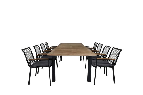 Imagine Panama - Tabel - 68,83 - Aluminiu negru/Teak + scaun de dining Dallas_8