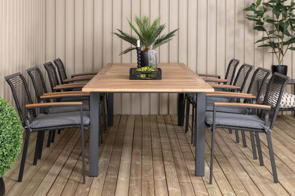 Imagine Panama - Tabel - 68,83 - Aluminiu negru/Teak + scaun de dining Dallas_8