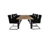 Imagine Panama - Table - 224/324*100 - svart Alu/Teak +Lindos Swing Chair - Black Steel / Black Rope / Grey Cushion _8