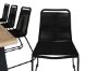 Imagine Panama - Table - 224/324*100 - svart Alu/Teak+Lindos Stacking Chair - Black Alu / Black Rope_8