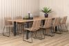 Imagine Panama - Table - 224/324*100 - svart Alu/Teak+Lindos Stacking Chair - Black Alu / Latte Rope_8