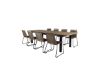 Imagine Panama - Table - 224/324*100 - svart Alu/Teak+Lindos Stacking Chair - Black Alu / Latte Rope_8