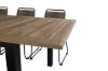 Imagine Panama - Table - 224/324*100 - svart Alu/Teak+Lindos Stacking Chair - Black Alu / Latte Rope_8