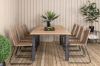 Imagine Panama - Table - 224/324*100 - svart Alu/Teak+Lindos Stacking Chair - Black Alu / Latte Rope_8