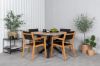 Imagine Masa de Mexic ø 140 - Negru / Teak + Scaun empilabil Venice - Teak / Textilene negru_4