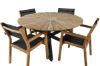 Imagine Masa de Mexic ø 140 - Negru / Teak + Scaun empilabil Venice - Teak / Textilene negru_4