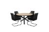 Imagine Masa Mexic ø 140 - Negru/Teak + Scaun Lindos Swing - Otel Negru/Sfoara Neagra/Perne Gri _4