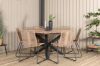 Imagine Mexico Table ø 140 - Black/Teak+Lindos Stacking Chair - Black Alu / Latte Rope_6