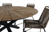 Imagine Mexico Table ø 140 - Black/Teak+Lindos Stacking Chair - Black Alu / Latte Rope_6