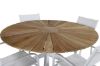 Imagine Masa Mexic ø 140 - Alb/Teak + Scaun Santorini (Empilabil) - Aluminiu Alb / Textilenă Albă_4