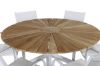 Imagine Masa din Mexic ø 140 - Alb/Teak+Scaun Santorini (Empilabil) - Aluminiu Alb / Textilenă Albă_6