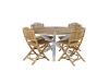 Imagine Mexico Table ø 140 - White/Teak+Cane Foldable dining Chair - Bamboo / Grey Cushion_4