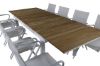 Imagine Masa din lemn Mexico 180/240 - Alb/Teak + Scaun de dining Alina - Aluminiu alb/Textilene alb_8