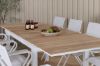 Imagine Masa din lemn Mexico 180/240 - Alb/Teak + Scaun de dining Alina - Aluminiu alb/Textilene alb_8