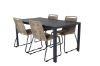 Imagine Please fully translate Break Table 150*90 - Black/Black+Lindos Stacking Chair - Black Alu / Latte Rope_4