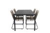 Imagine Please fully translate Break Table 150*90 - Black/Black+Lindos Stacking Chair - Black Alu / Latte Rope_4