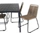 Imagine Please fully translate Break Table 150*90 - Black/Black+Lindos Stacking Chair - Black Alu / Latte Rope_4