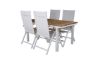 Imagine Masa de dining Panama 160/240 - Alb/Teak+ Scaun Panama Light 5-pozitii Alb/Alb