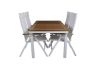 Imagine Masa de dining Panama 160/240 - Alb/Teak+ Scaun Panama Light 5-pozitii Alb/Alb