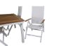 Imagine Masa de dining Panama 160/240 - Alb/Teak+ Scaun Panama Light 5-pozitii Alb/Alb