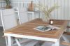 Imagine Masa de dining Panama 160/240 - Alb/Teak+ Scaun Panama Light 5-pozitii Alb/Alb