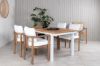 Imagine Panama Masă 160/240 - Alb/Teak+ Scaun de dining Erica-acacia wire brushed/alb cu pernă_4