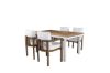 Imagine Panama Masă 160/240 - Alb/Teak+ Scaun de dining Erica-acacia wire brushed/alb cu pernă_4