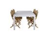 Imagine Tabela de dining Marbella 160/240 - Alb/Alb+Cane Scaun pliabil pentru dining - Bambus/Perne gri_4