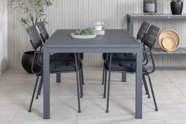 Imagine Marbella Table 160/240 - Black/Black+Nicke Dining chair w. armrest - Black Steel_4