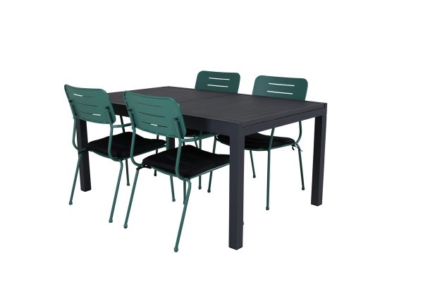 Imagine Va rugam sa traduceti complet Marbella Table 160/240 - Black/Black+Nicke Dining chair w. armrest - Green Steel_4