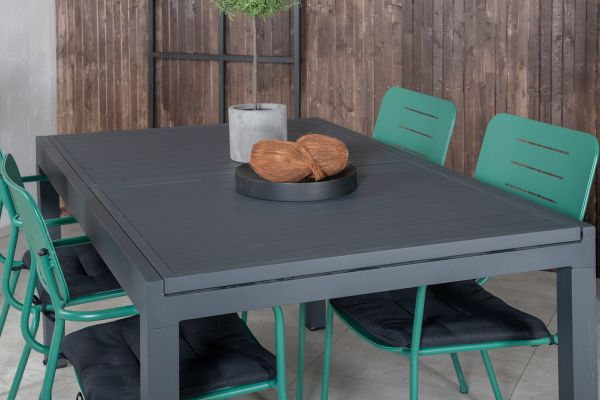 Imagine Va rugam sa traduceti complet Marbella Table 160/240 - Black/Black+Nicke Dining chair w. armrest - Green Steel_4