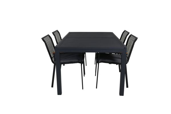 Imagine Vă rugăm să traduceți complet Marbella Table 160/240 - Black/Black+Dallas Dining Chair_4