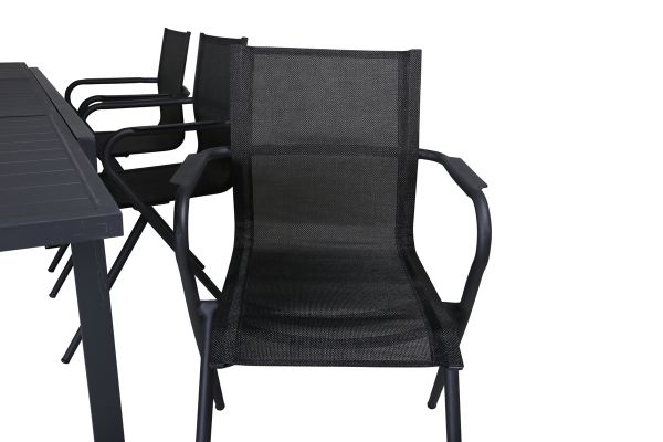 Imagine Vă rugăm să traduceți complet Marbella Table 160/240 - Black/Black+Alina Dining Chair - Black Alu / Black Textilene_6