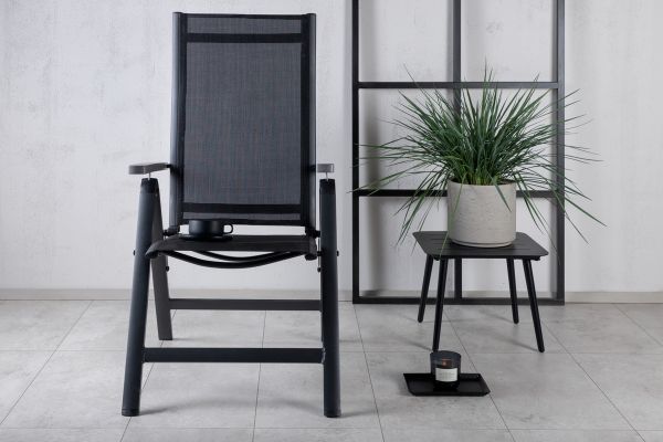 Imagine Masa Marbella 160/240 - Negru/Negru+Albany Light 5-poz - Negru/Textilen Gri si Teak Gri_4